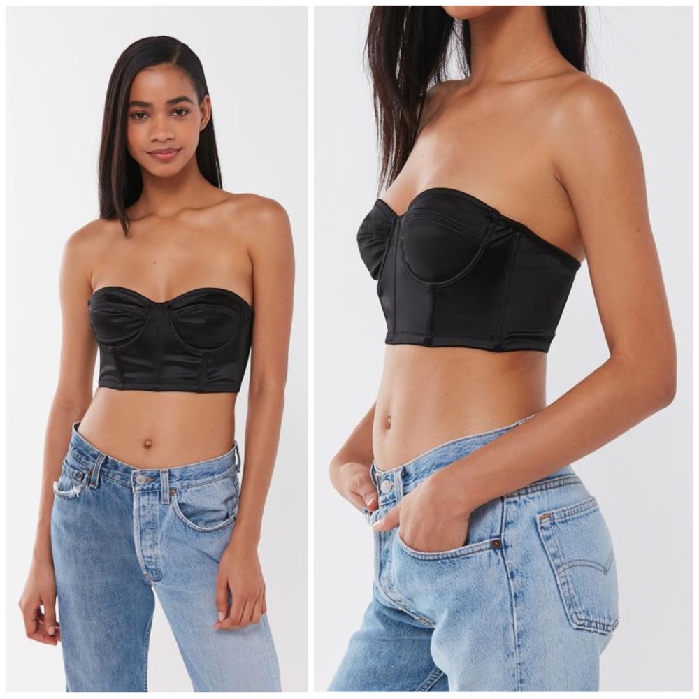 Out From Under Night Out Satin Bustier Bra Top Size Medium